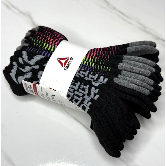 Reebok Ladies 8 Pk Low Cut Black Performance Training Socks Shoe Size 4 -10 New! - Picture 5 of 5